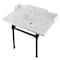 Kingston Brass 36 Carrara Marble Console Sink with Brass Legs, Marble WhiteOil Rubbed Bronze LMS3630MBSQ5 - alternate 1
